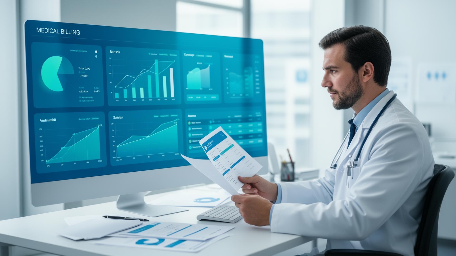 HIPAA-compliant US medical billing and insurance claim processing dashboard